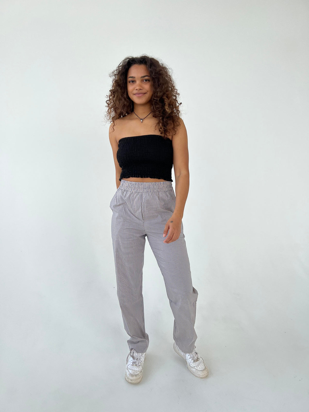 Zuri pants with stripes - Blue/beige