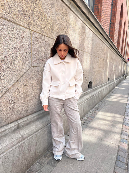 Herringbone pants - Brown/white