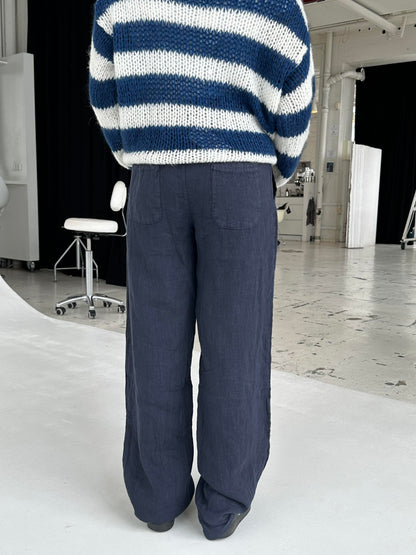 Maluca linen pants - Navy