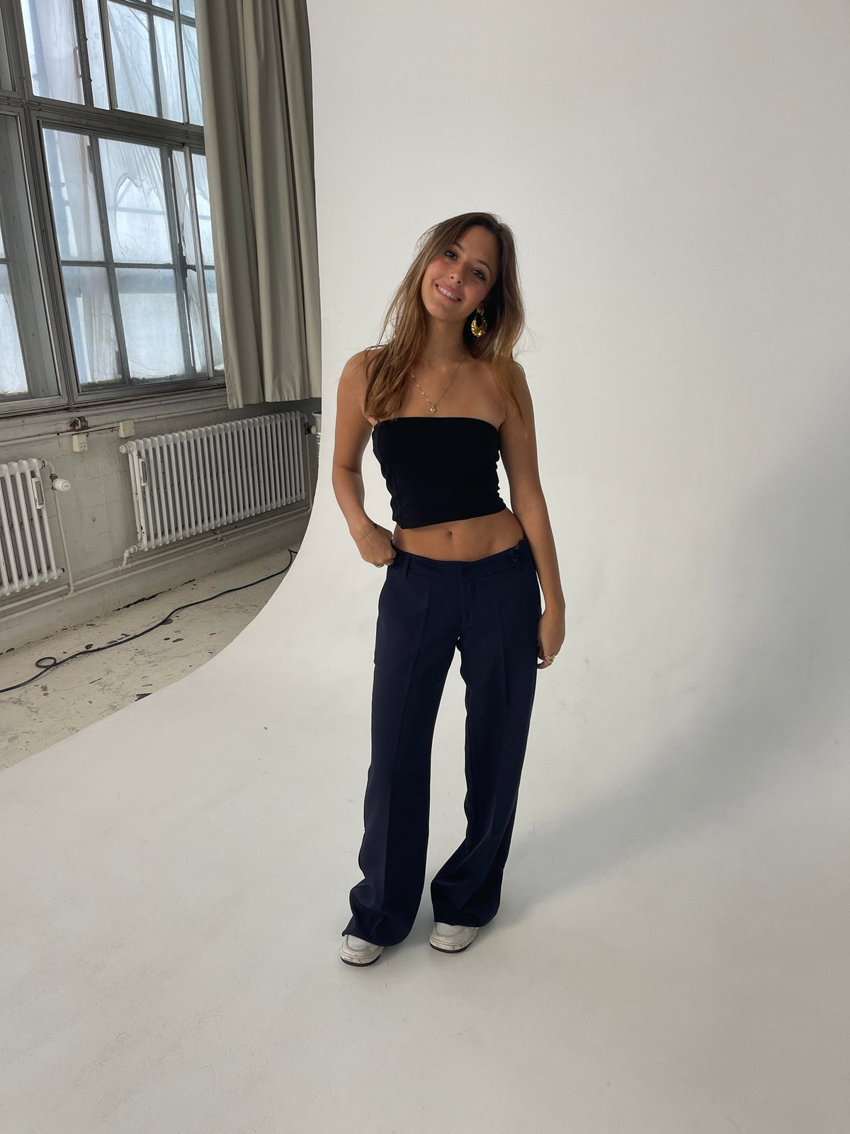 Britney low waisted suit pants - Navy