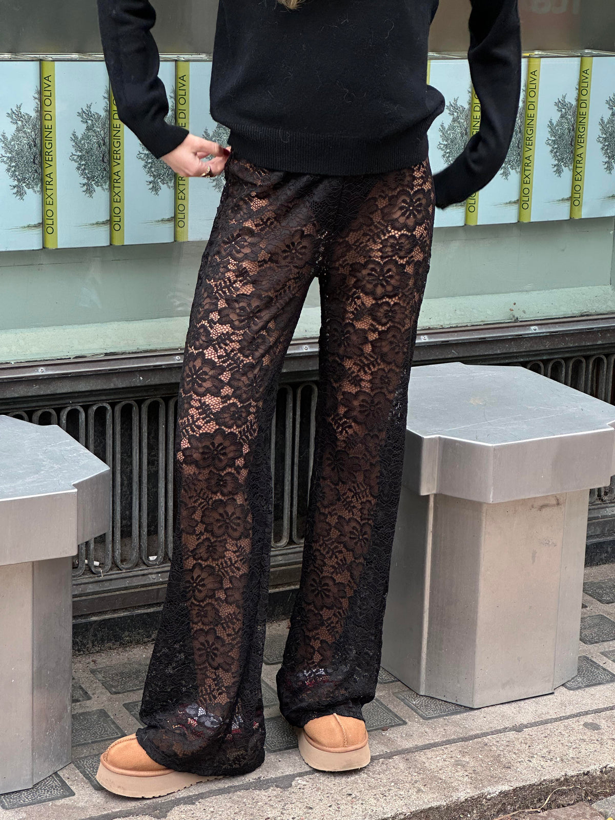 Marla lace pants without undershorts - Black