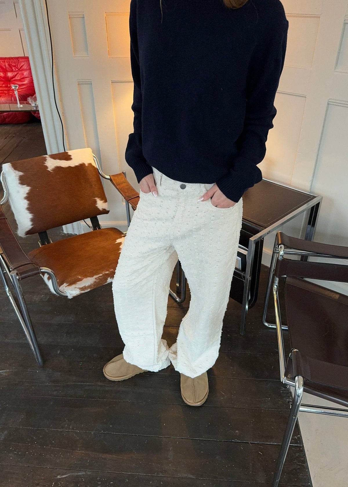 Ariana trousers with pattern - Off white