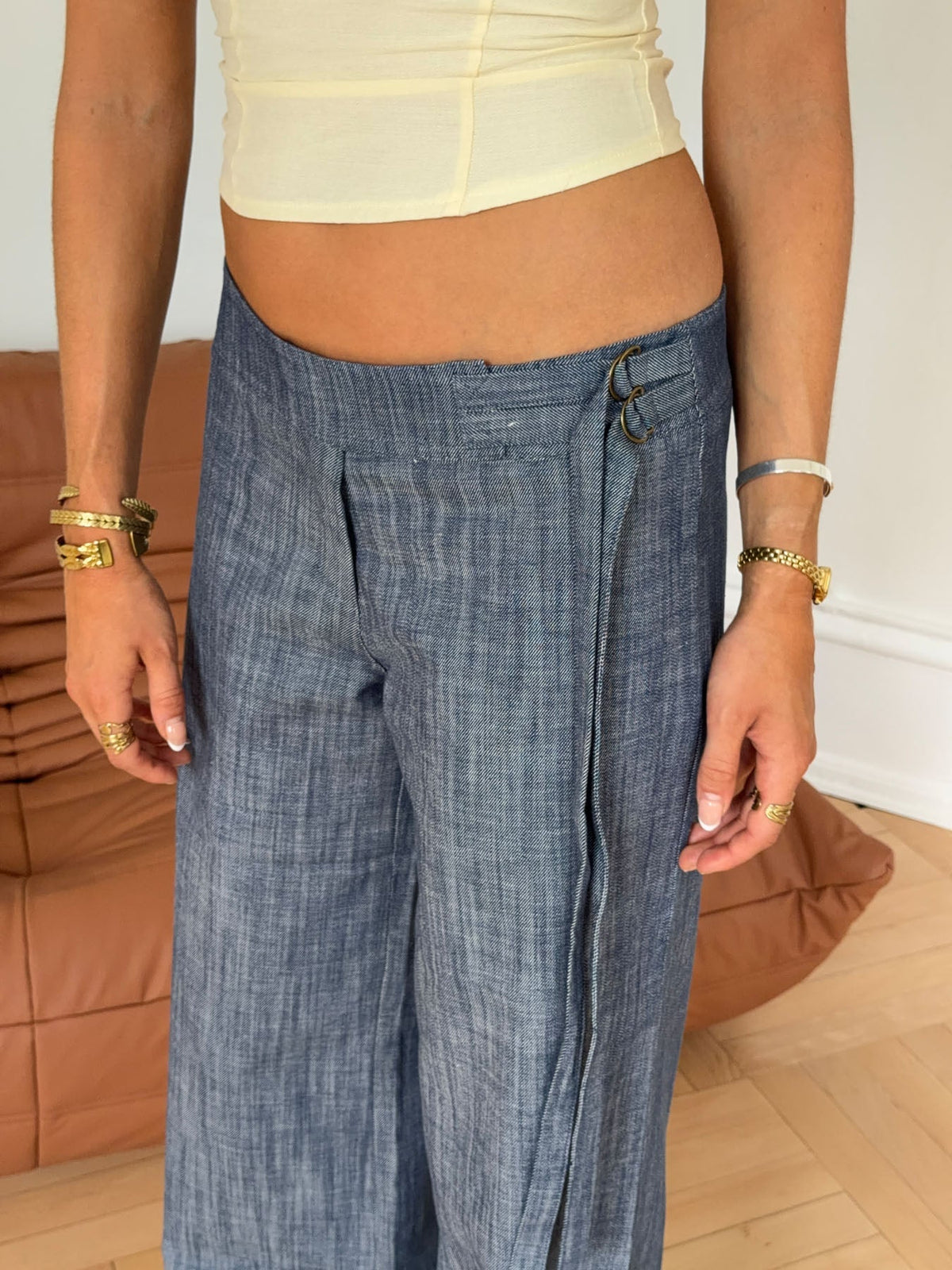Karol pants with belt - Blue