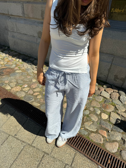 Anila pants with stripes - Blue/white