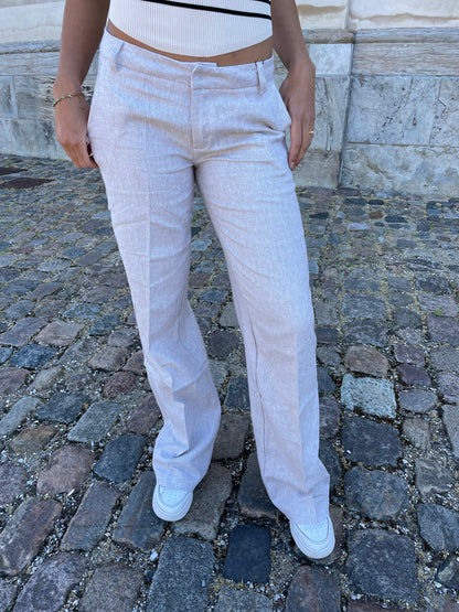 Herringbone pants - Beige/white