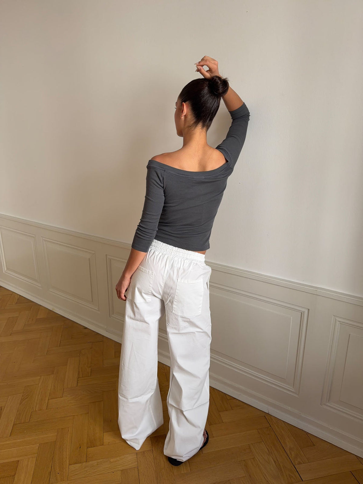 Lucille Pants with drawstring closure - White