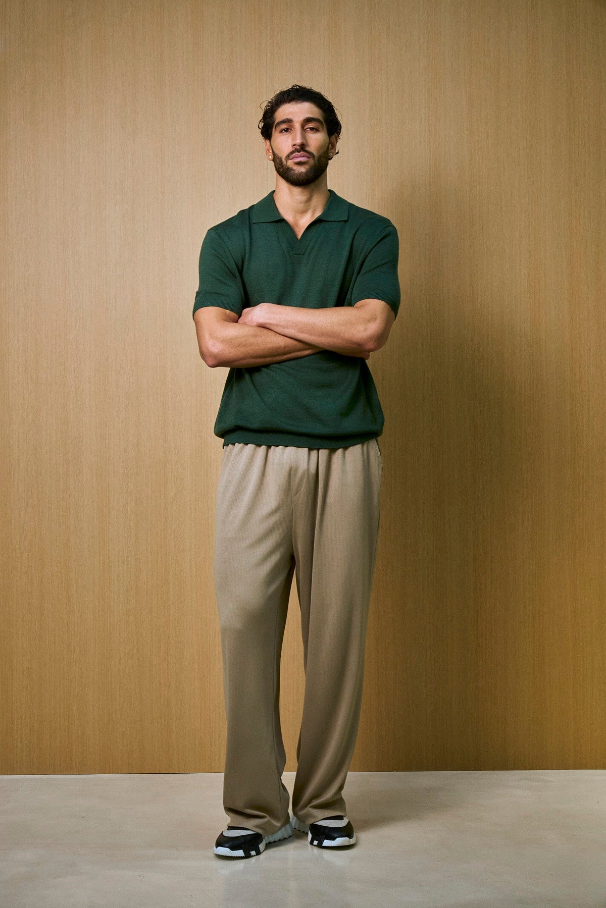 Soleil Knitted Short Sleeve Polo – Dark Green