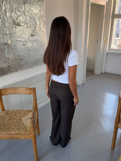 Avelina pants with tie belt - Brown