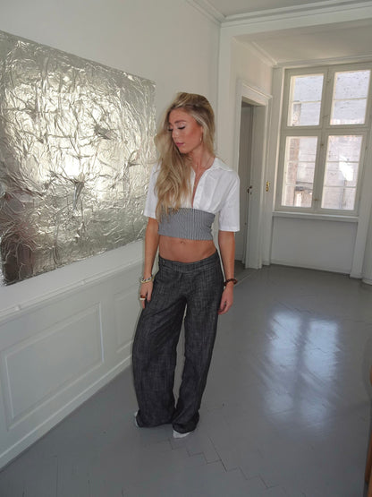 Izabelle pants with belt - Grey