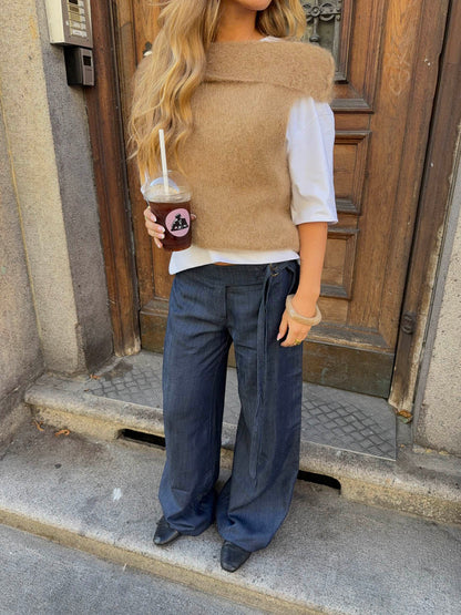 Ronya trousers with belt - Dark blue