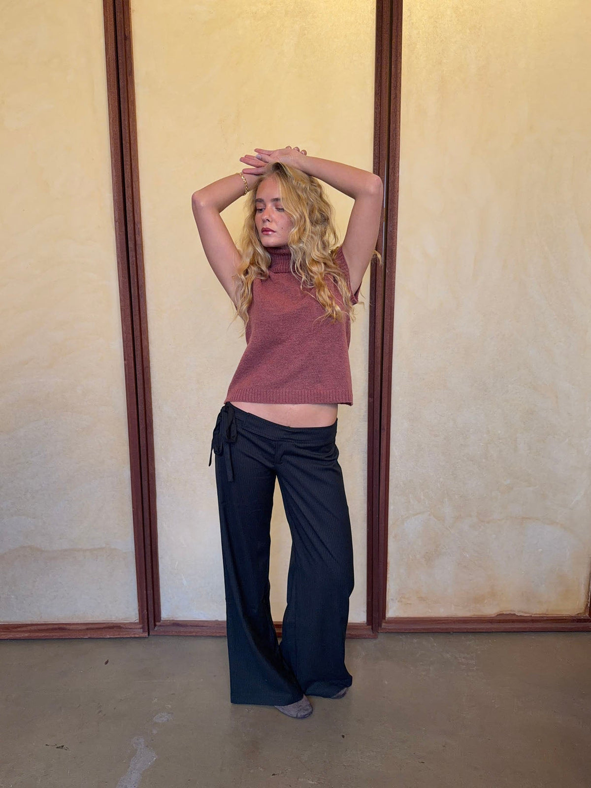 Buka pants with tie detail - Black