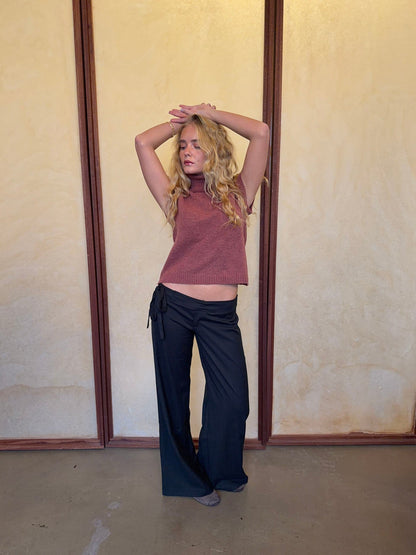 Buka pants with tie detail - Black