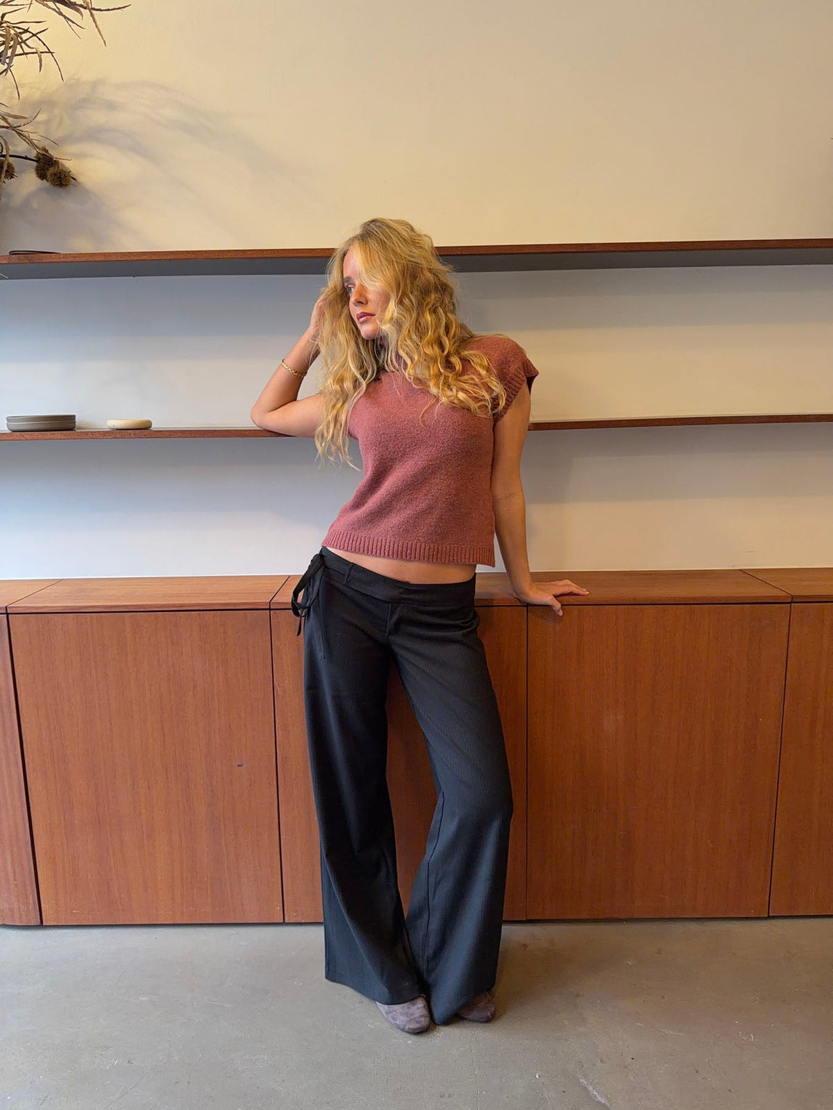 Buka pants with tie detail - Black