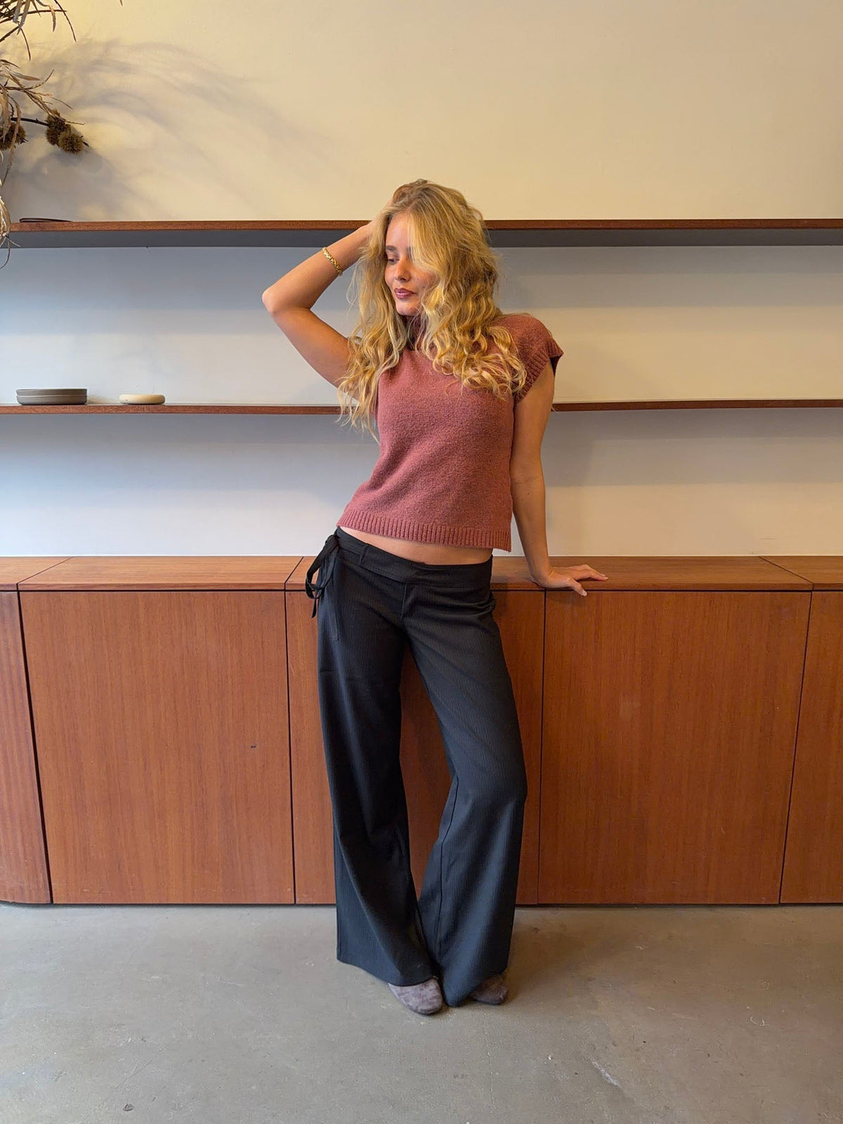 Buka pants with tie detail - Black