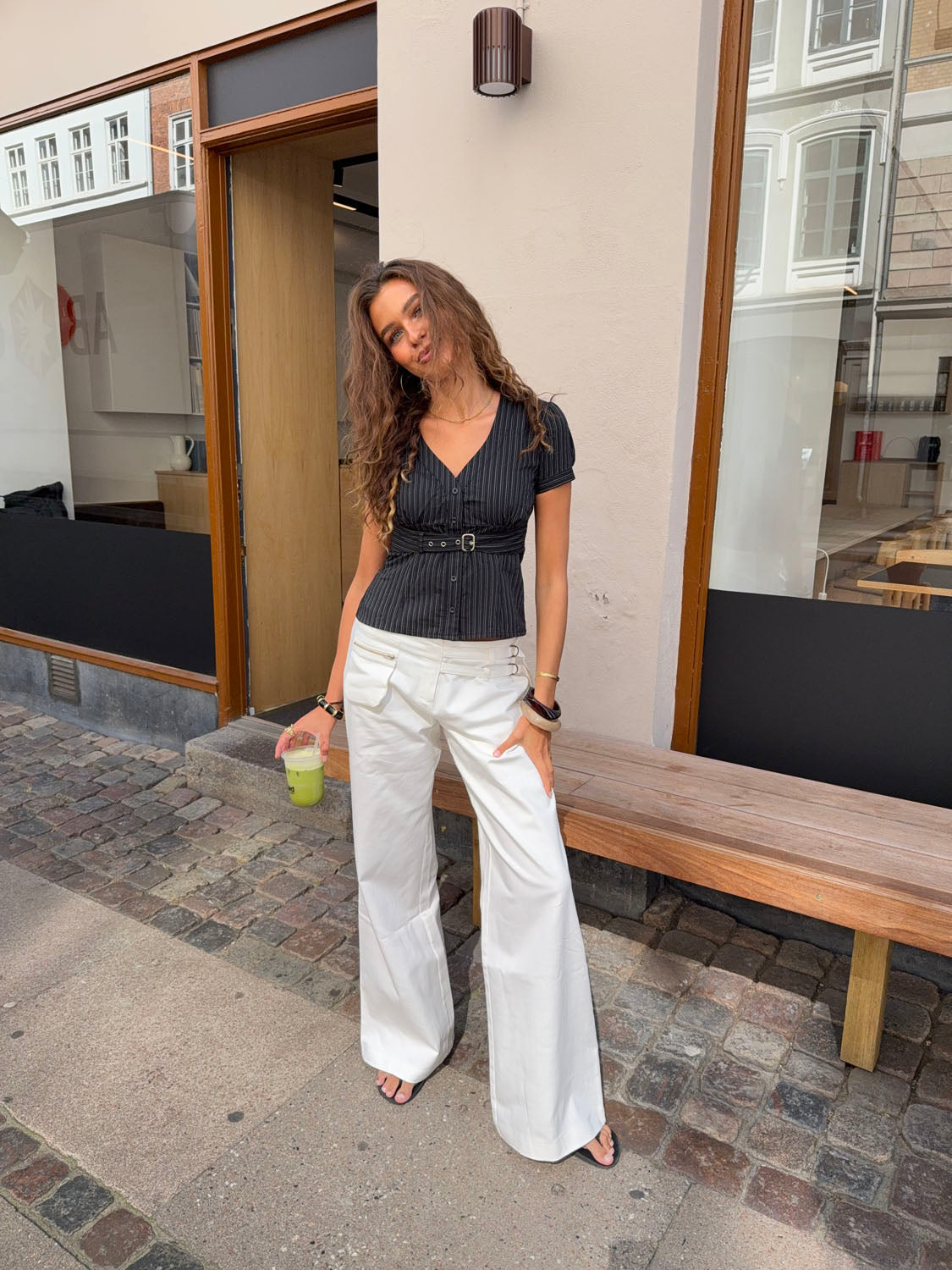 Sussa trousers with details – White
