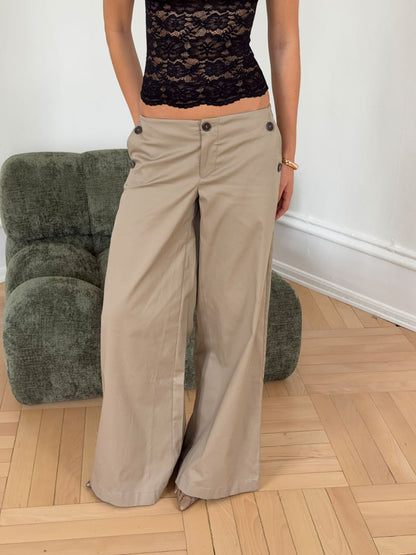 Maxim pants with buttons - Beige