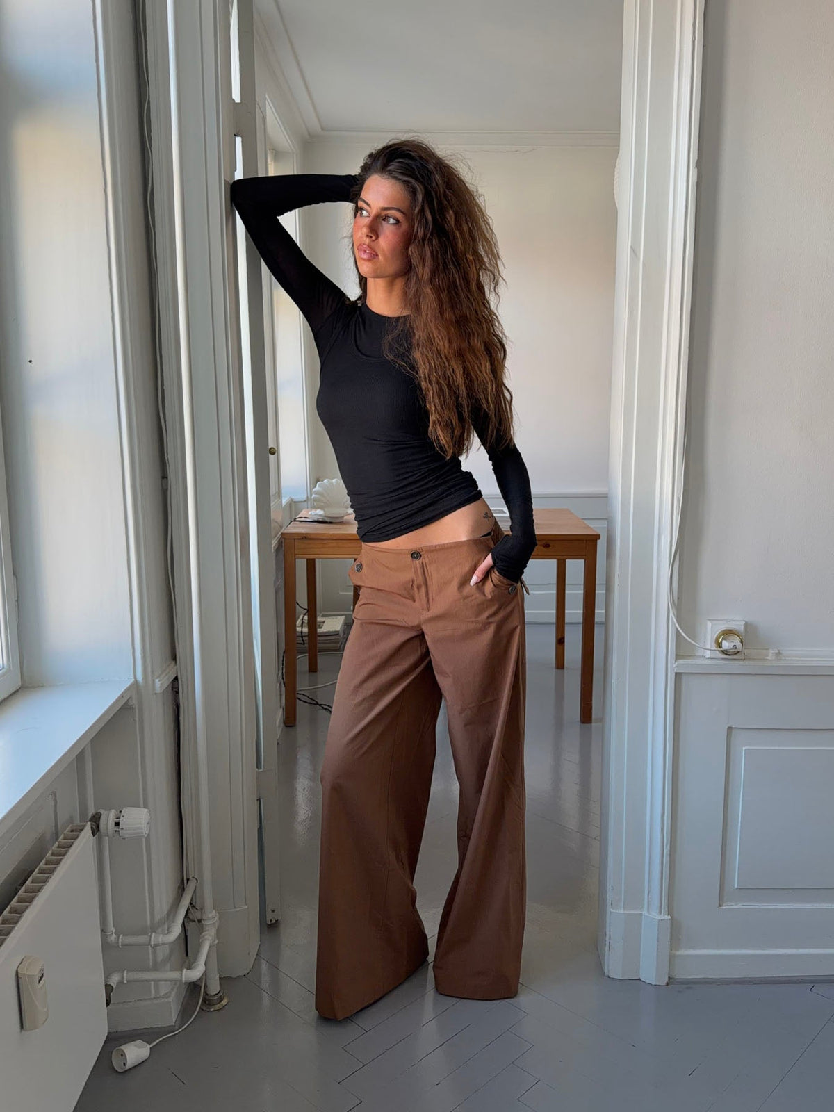 Maluna pants with stripes - Rust