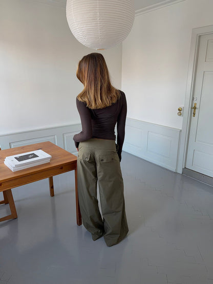 Maluna pants with stripes - Khaki