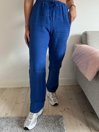 Aino linen pants - royal blue