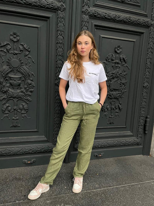 Anna Olympia linen pants - Kaki