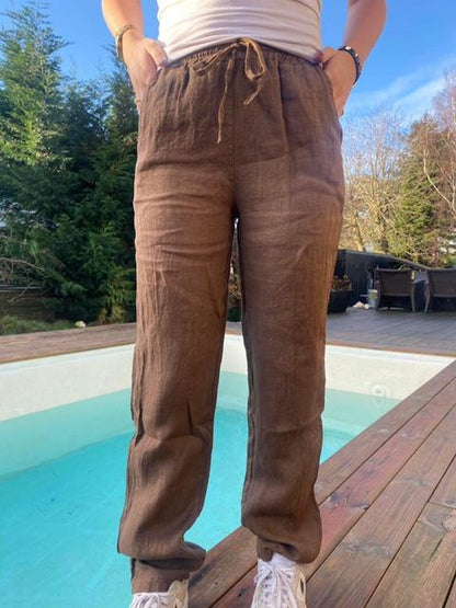 Aino linen pants - brown
