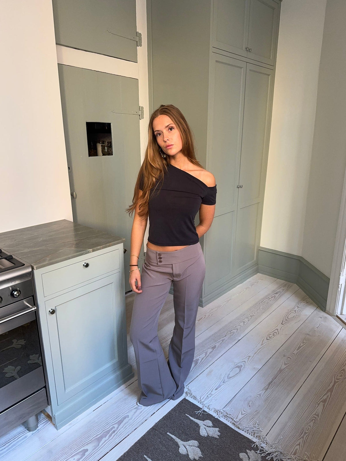 Adelita low waisted suit pants - Taupe