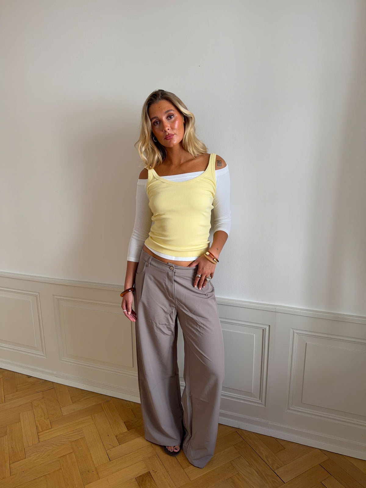 Anja suit pants - Grey/beige
