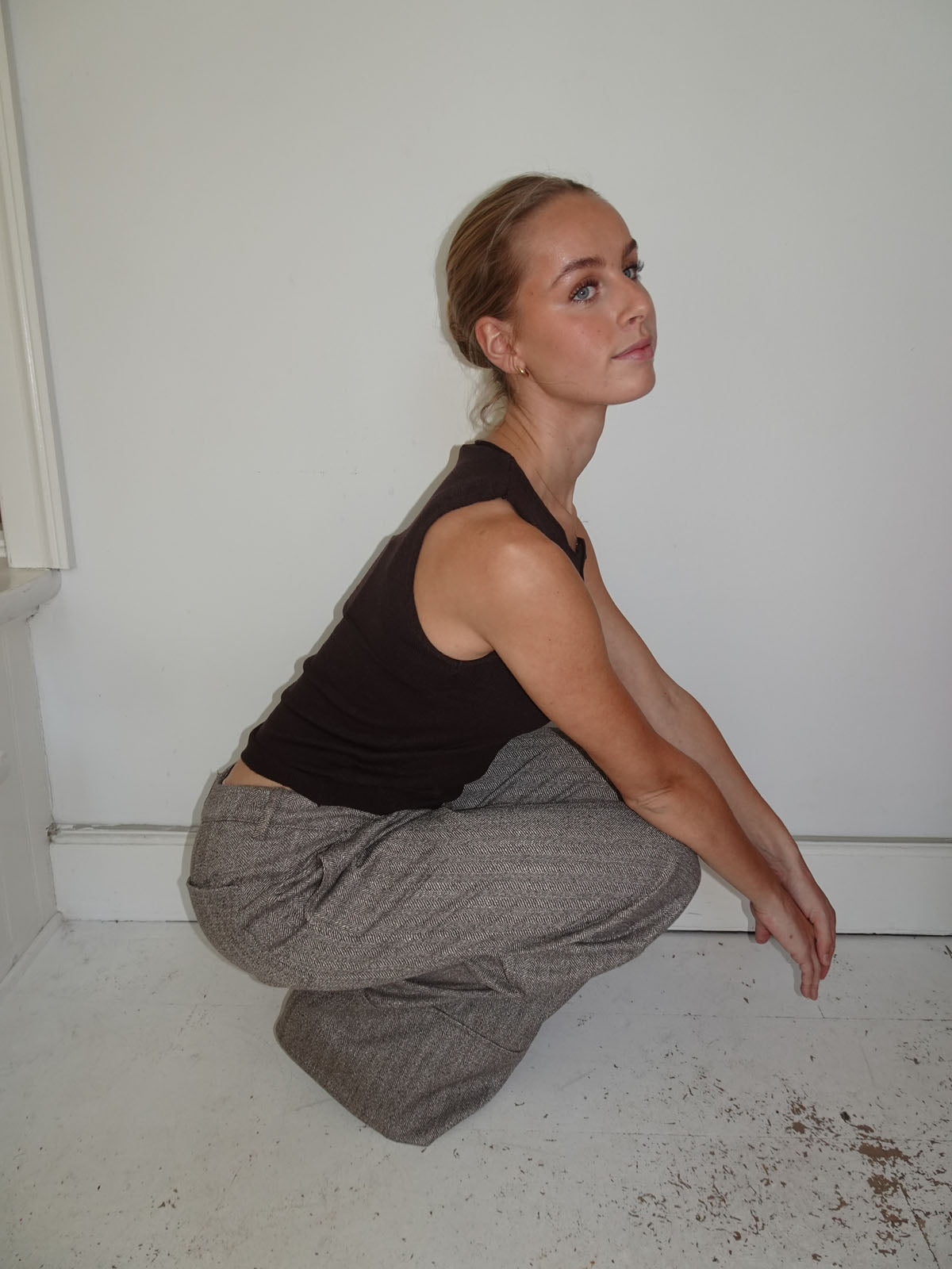 Olia suit pants with cuffs - Brown