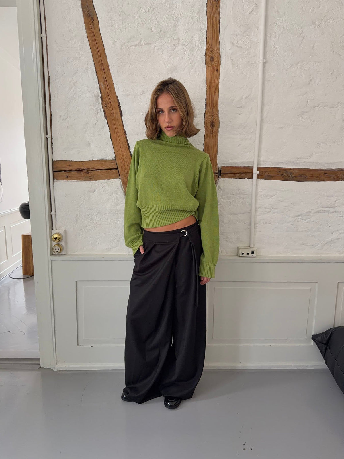 Trina suit pants with buckle detail - Black