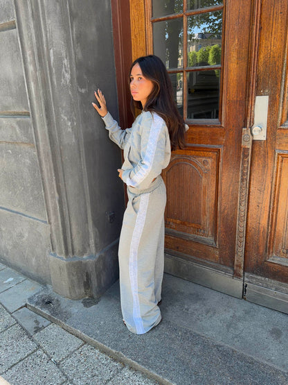 Obban sweatpants with lace - Grey/white